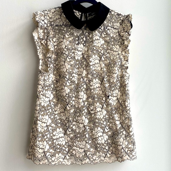 Lace Collared Top